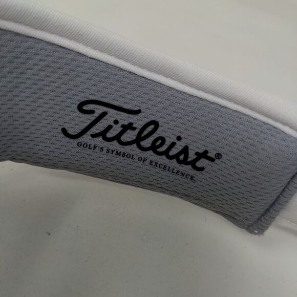 Titleist Men's Strapback Sun Visor Hat White Embroidered Logo Polyester Blend - Picture 8 of 9